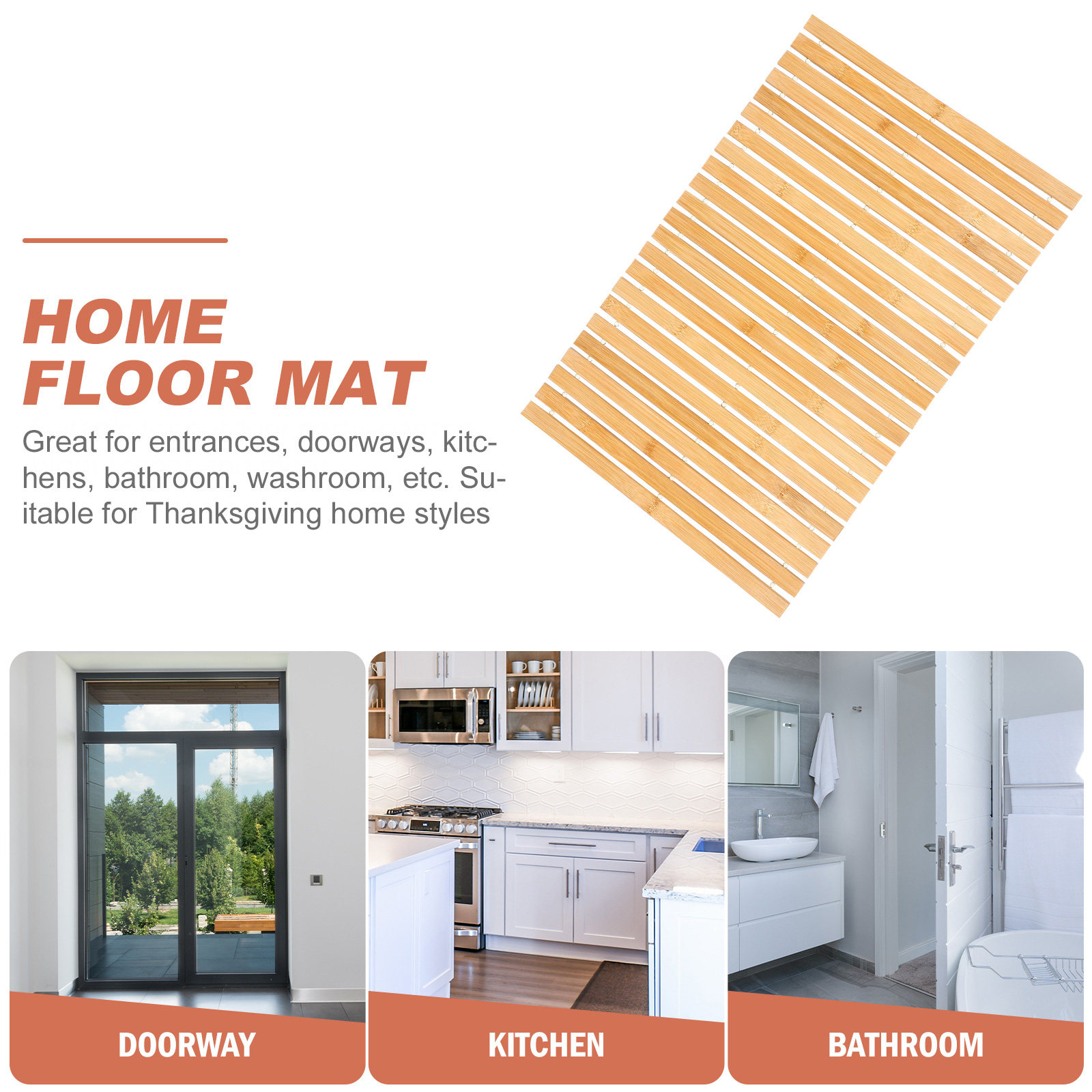 Keset Kamar Mandi Bambu Anti-S - Bamboo Bath Mat ulasan dan harga